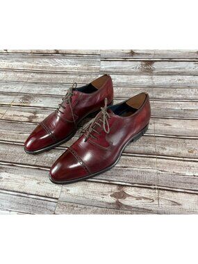 Stefano Branchini Oxford Dress Shoes size 7 color red bordeaux
